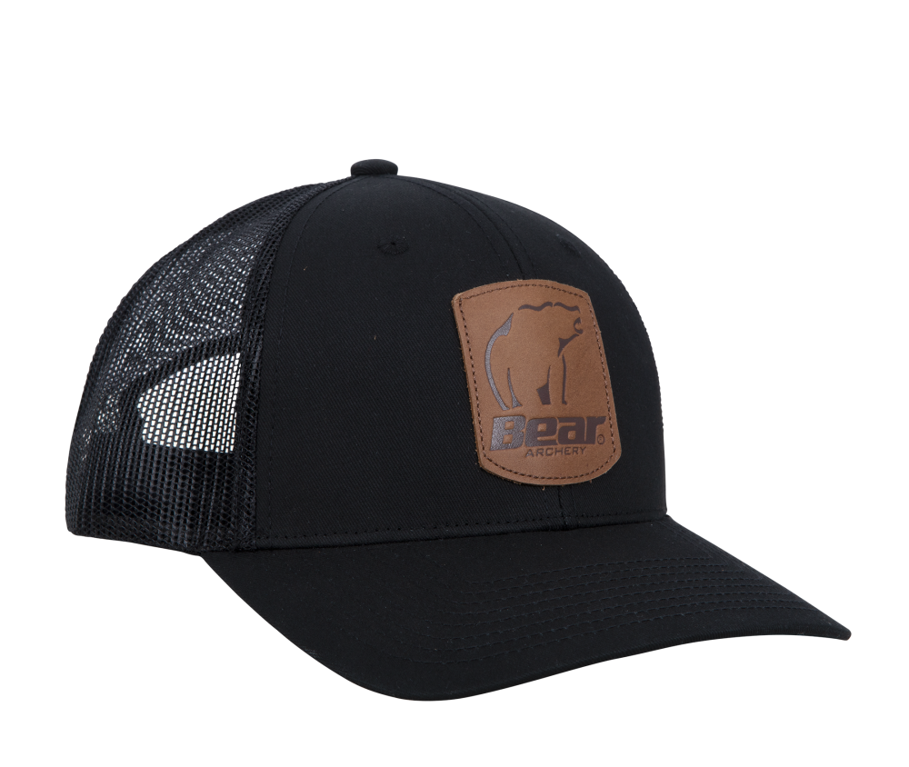 Bear Archery Black Leather Patch Hat 1 Bear Archery Black Leather Patch Hat
